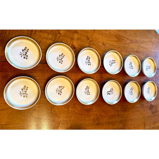 Traditional 1960s Royal Copenhagen, Denmark Golden Clover Liselund Botanical Fine Porcelain China Set- For Sale - Image 3 of 12