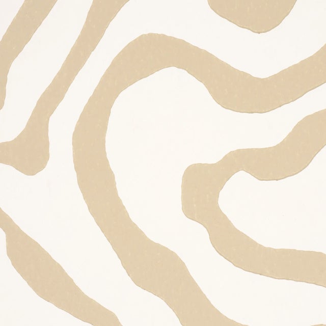 Contemporary Schumacher Defeo Wallpaper In Sand For Sale - Image 3 of 7