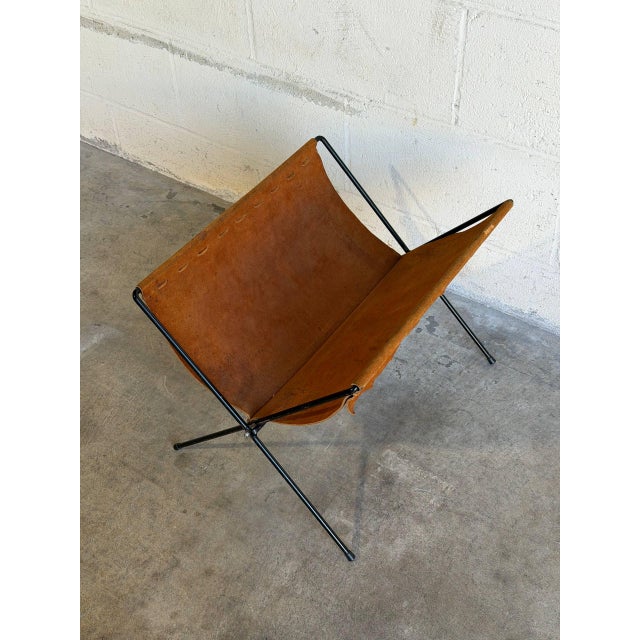 Brown Suede Leather Folding Magazine Holder Mid-Century Modern Vintage For Sale - Image 4 of 11