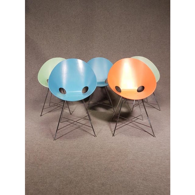 Orange S664 Dining Chairs by Eddie Harlis for Thonet, Set of 6 For Sale - Image 8 of 8