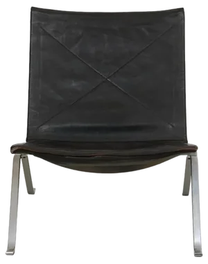 Pk-22 Lounge Chair in Patinated Black Leather by Poul Kjærholm, 1980s