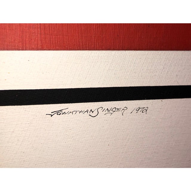Johnathan Singer, 1972 Abstract Oil Painting Homage to Ilya Bolotowskiy Hard Edged Abstraction, 1972 For Sale - Image 4 of 8