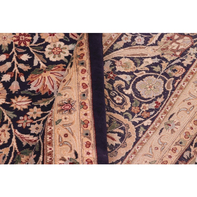 Textile Boho Chic Pak-Persian Blue/Beige Wool Rug - 10'0'' X 14'3'' For Sale - Image 7 of 8