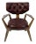 Mid-Century Modern Ash Solid Wood Burgundy Leather Kendall Chair For Sale
