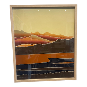 Mountain View II - Framed MCM Desert Lithograph