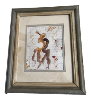 1990s Figurative Abstract Painting by Purvis Young, Framed