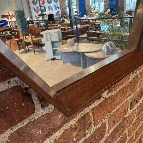 Vintage Teak Hexagonal Mirror, Denmark, 1960s For Sale - Image 3 of 4