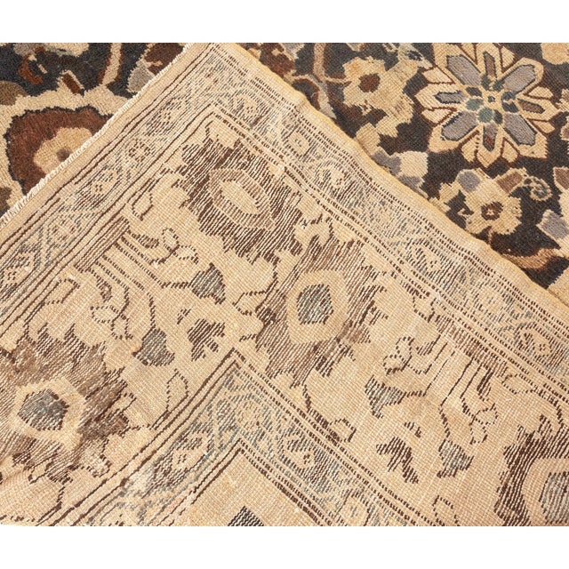 Antique Persian Sultanabad Botanic Hand Knotted Wool Rug For Sale - Image 9 of 9