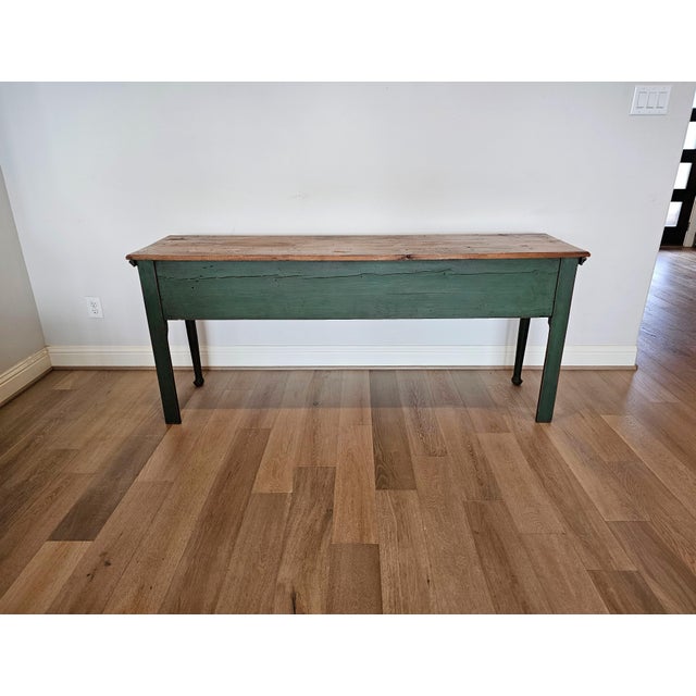 Rustic Antique British Farmhouse Green Painted Pine Kitchen Dresser ...