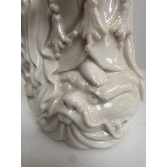 Antique White Porcelain Guanyin Figure For Sale In Miami - Image 6 of 12