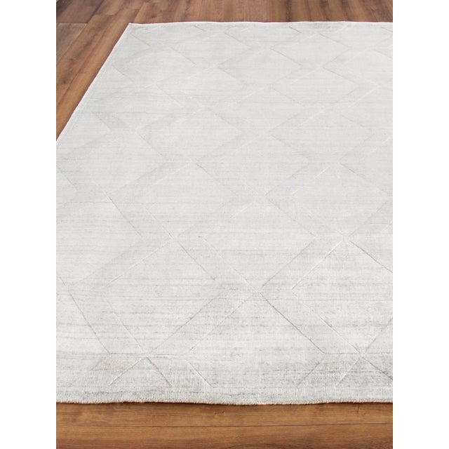 Exquisite Rugs Chesterfield Hand Loom Bamboo Silk Ivory - 10'x14' For Sale - Image 4 of 9