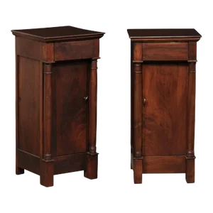 French Slender Nightstands, Mid 20th C - a Pair