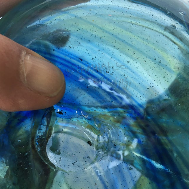 Bramhall Hand - Blown Art Glass Sculpture/ Vessel Signed and Dated 1971 For Sale - Image 12 of 13