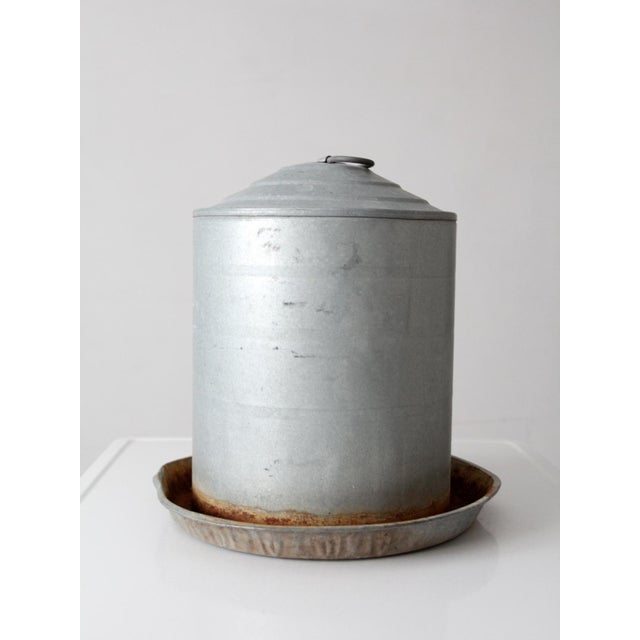 Vintage Galvanized Chicken Feeder For Sale - Image 9 of 14