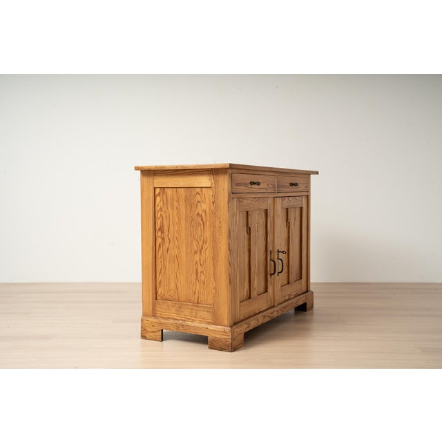 Antique Art Nouveau German Pine Cabinet with Two Drawers, 1910 For Sale - Image 6 of 18