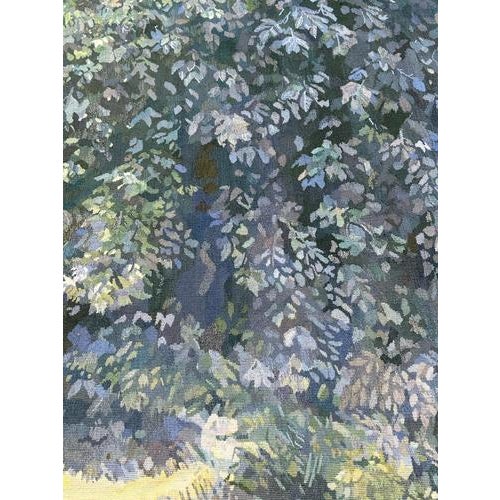 French Impressionist Tapestry with Forest Motif in the style of Aubusson, 1960s For Sale - Image 12 of 18