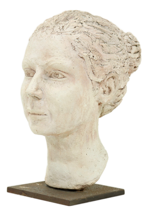 Sculpted Clay Female Bust, 1970s