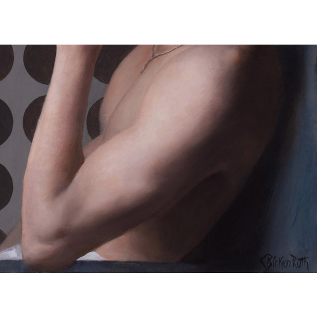 Decisions by Kelly Birkenruth | Oil on panel Portrait of a young man in profile. For Sale - Image 4 of 5