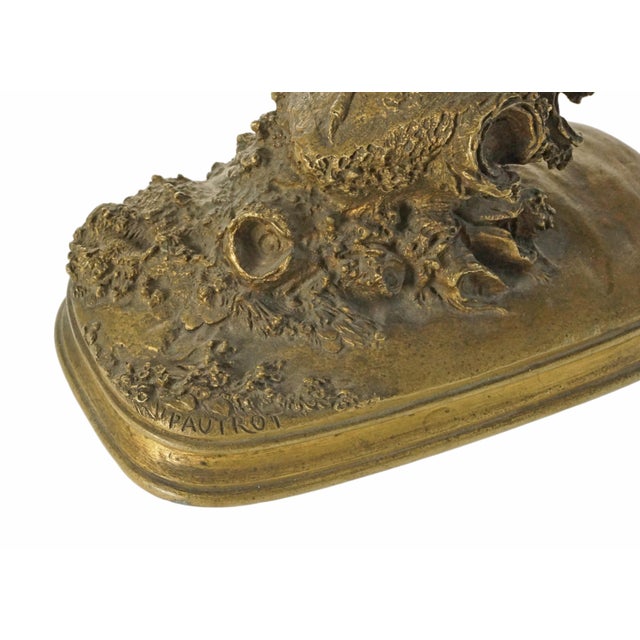 Late 19th Century French Bronze Game Bird Sculpture Signed F. Pautrot Animalier School For Sale - Image 4 of 5