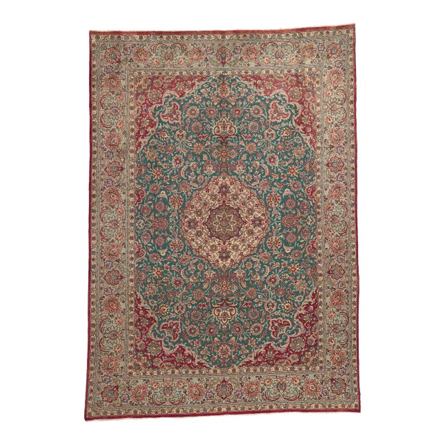 Late 20th Century Vintage Persian Tabriz Rug - 08'01 x 11'06 For Sale
