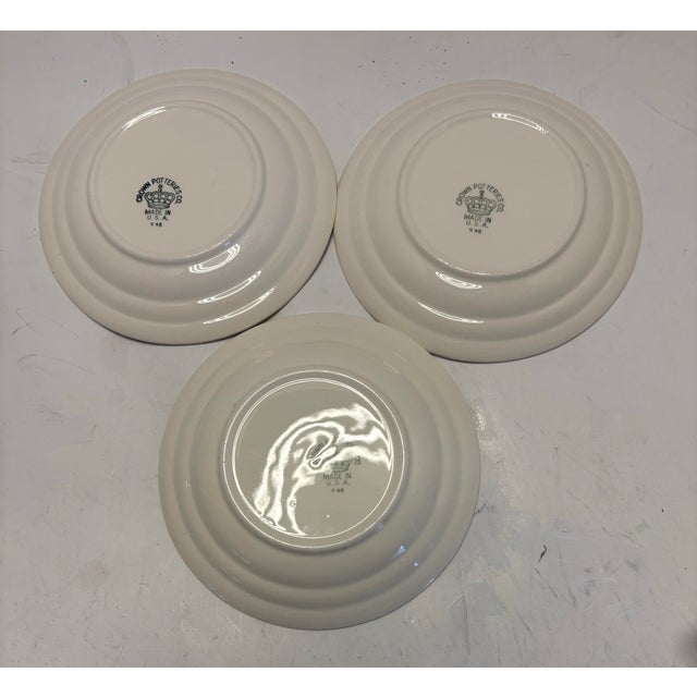 Wedgwood 1940s Vintage Crown Potteries Floral Teacups & Saucers Set of 3 For Sale - Image 4 of 9