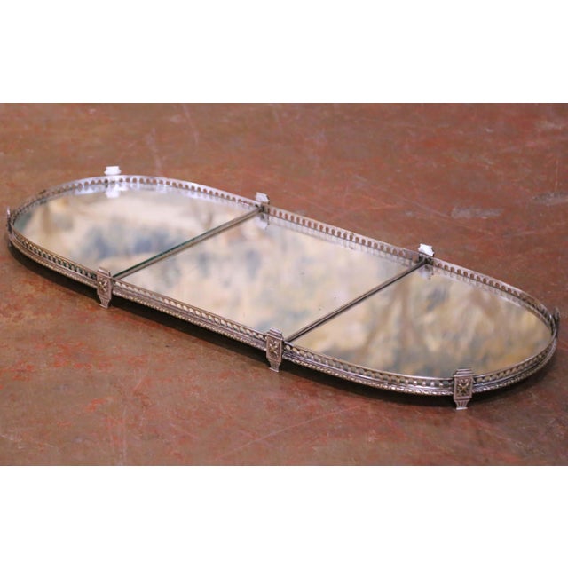 19th Century French Silvered Bronze & Mirrored Three-Piece "Surtout De Table" For Sale In Dallas - Image 6 of 9