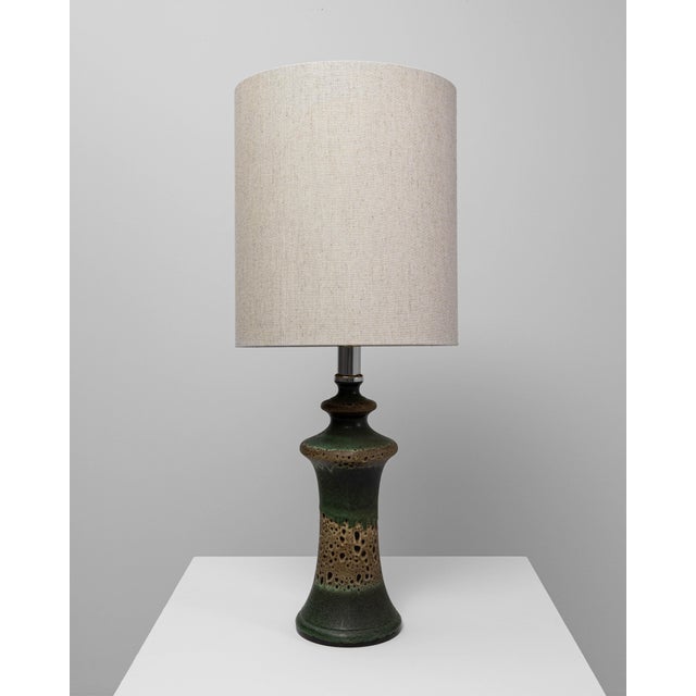 1960s German Green Ceramic Table Lamp For Sale - Image 17 of 18