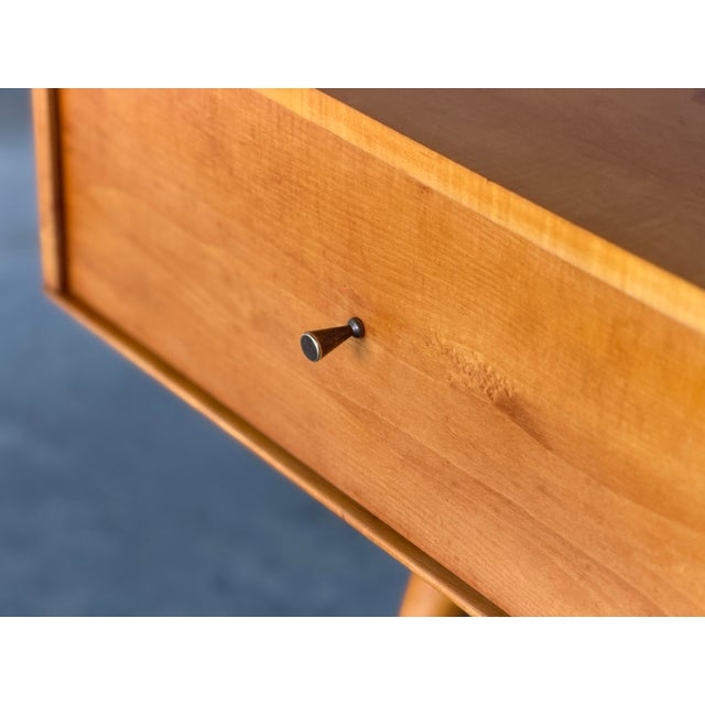 1950s Early Paul McCobb Planner Group Bench Coffee Table With Cabinet Drawer - Restored For Sale In Atlanta - Image 6 of 12
