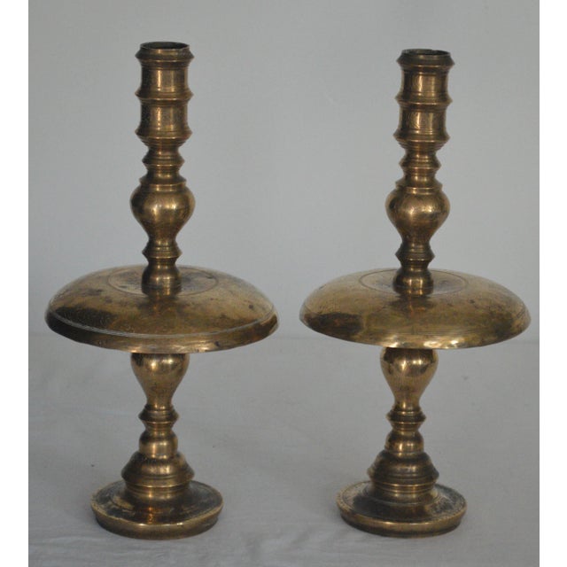 Brass Etched Moroccan Style Altar Candle Holders. The holders are used in great condition. Contains normal wear,...