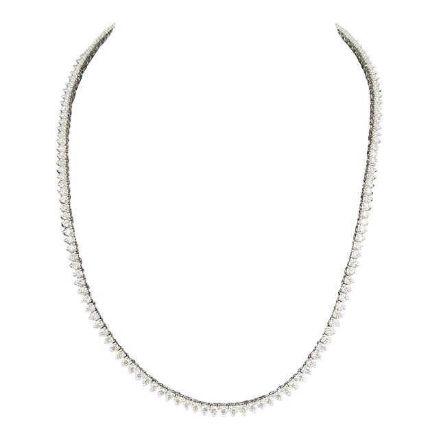 6.81 Ct Diamond Tennis Necklace For Sale