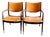 Pair of Stow and Davis Mid -Century Walnut and Brass Chairs For Sale