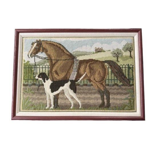 Custom Framed Hand-Embroidered English Country Needlepoints – Set of Four For Sale - Image 13 of 18