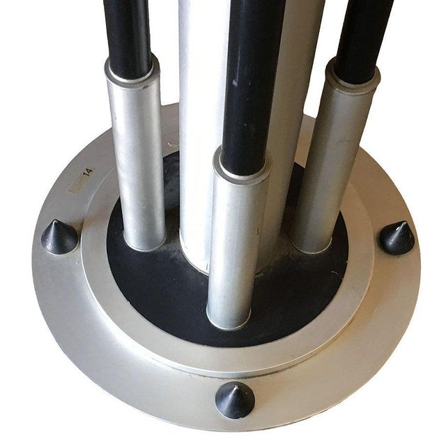Metal 1980s Large Art Deco Revival Machine Age Torchiere Floor Lamp, Pair For Sale - Image 7 of 8