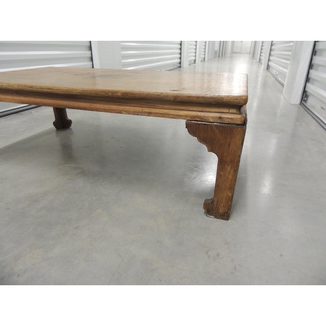 Asian Vintage Wood Carved Low Asian Coffee Table - Wabi Sabi For Sale - Image 3 of 6