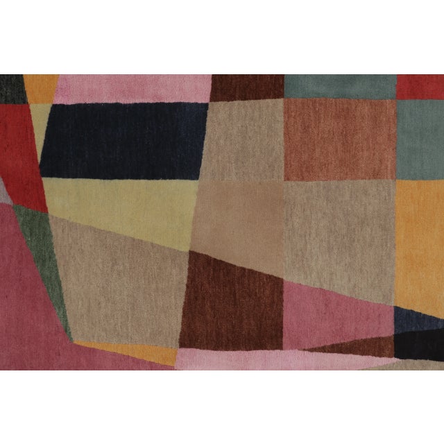 Rug & Kilim's Mid Century Modern Rug in Polychromatic Geometric Patterns For Sale In New York - Image 6 of 10