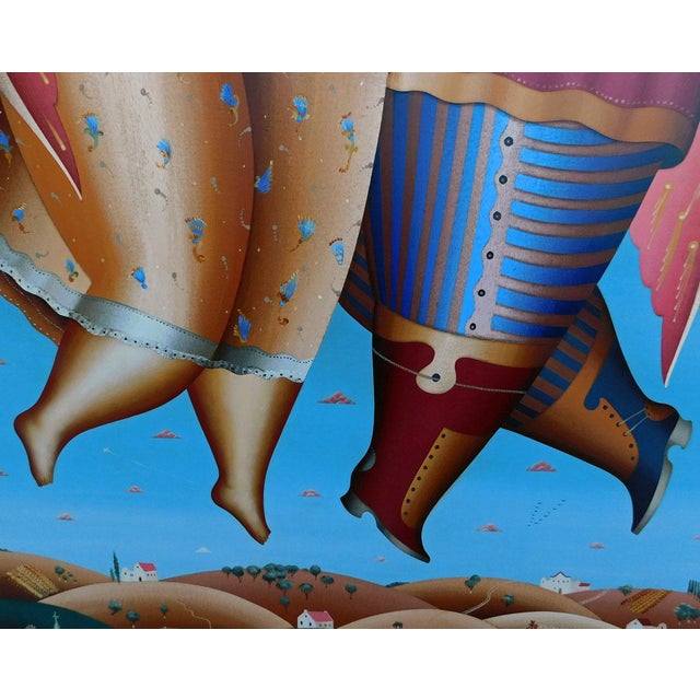 1990s Anton Arkhipov Enamored Original Russian Painting With Custom Frame Art Artwork For Sale - Image 5 of 11