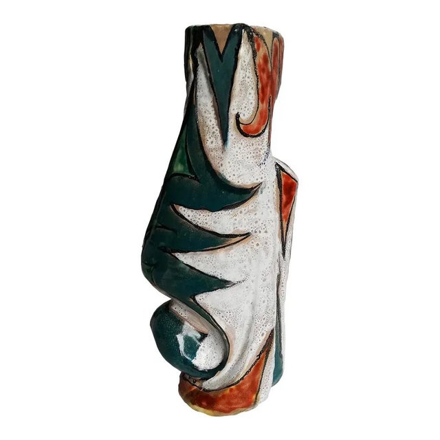 White Mid-Century Italian Ceramic Vase by Elio Schiavon For Sale - Image 8 of 10