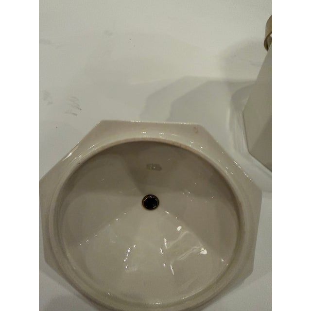 Ceramic Porcelain Ice Bucket With Crest by Ernest John For Sale - Image 9 of 11