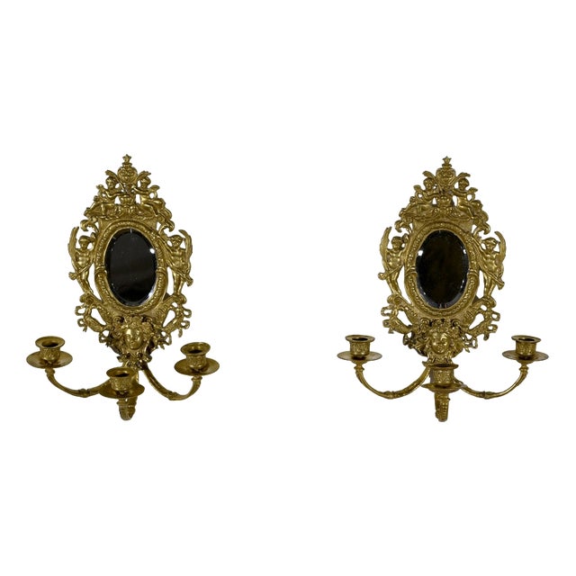 Napoleon III Gilded Bronze Wall Lights, Set of 2 For Sale