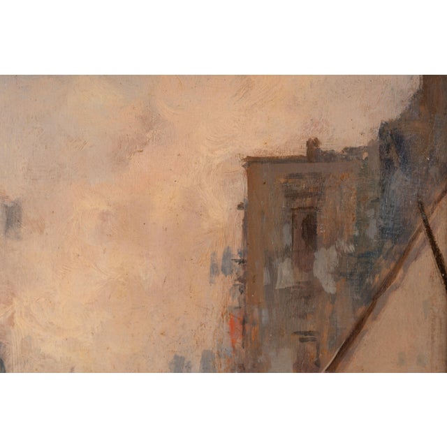 Oscar Ricciardi, Bustling Street Market Scene, Oil on Panel For Sale - Image 7 of 14