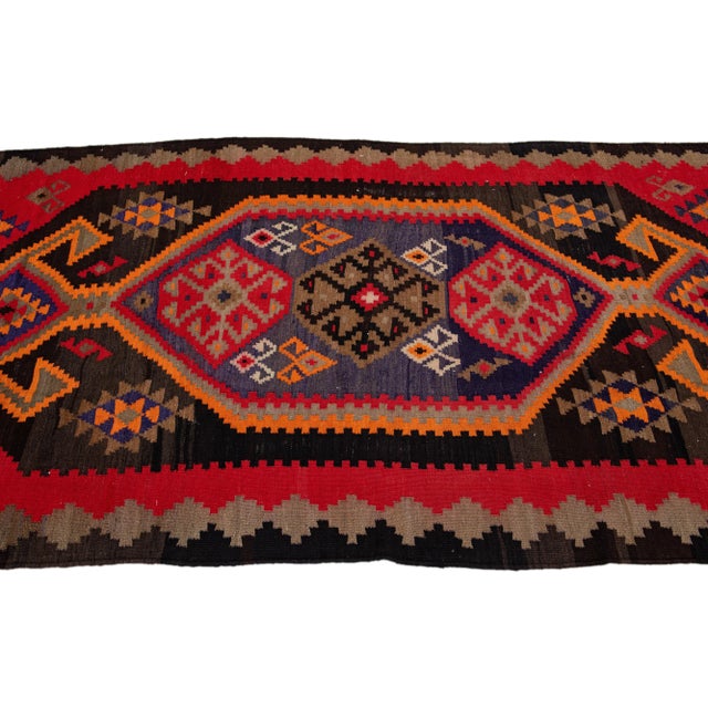 1960s 1960s Vintage Turkish Kilim Multicolor Handmade Tribal Wool Rug For Sale - Image 5 of 10