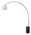 Iconic 92" Coronado Dimmable Arc Floor Lamp by Nova - Mid-Century Modern, Black Nickel Finish, Handcrafted Black Marble Base, White Linen Drum Shade For Sale