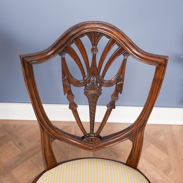 Drape Carved Shield Back Chairs - Set of 10 For Sale - Image 14 of 14