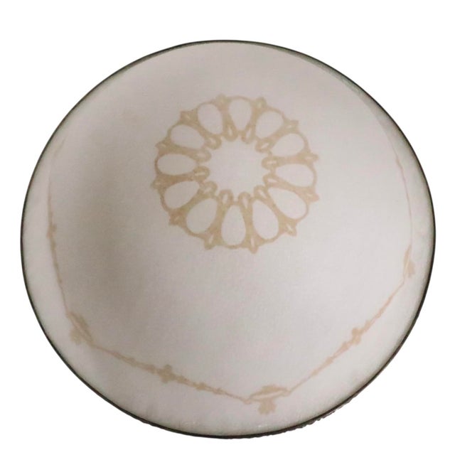 Victorian Art Deco Inverted Hanging Chandelier Bowl Lamp Shade C. 1920/30's For Sale - Image 3 of 10