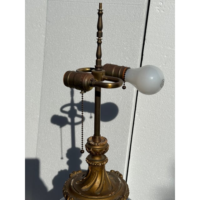 19c. Chinese Blue and White Lamp With Custom Shade For Sale - Image 11 of 18