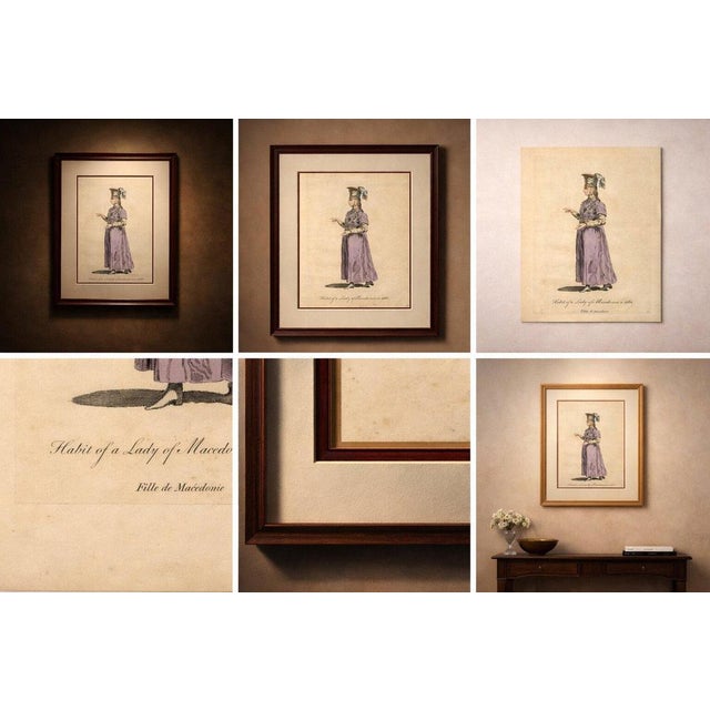 Antique Costume Print Lady of Macedonia Traditional Dress Jefferys 1749 This elegant engraving presents a lady of...