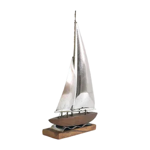 Walnut Ornament Sailboat Model, 1900s