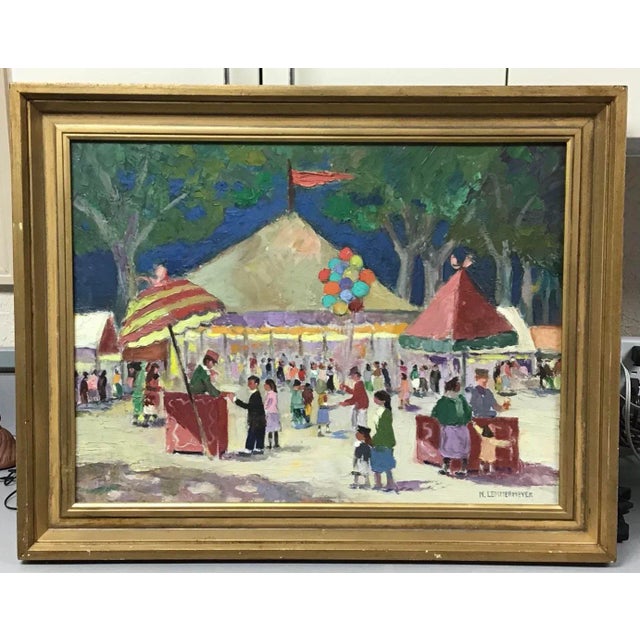 Textile Framed Painting: Michael Lemmermeyer (American, 1891-1970). For Sale - Image 7 of 10