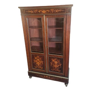 Napoleon III Marquetry Display Case, 1890 For Sale