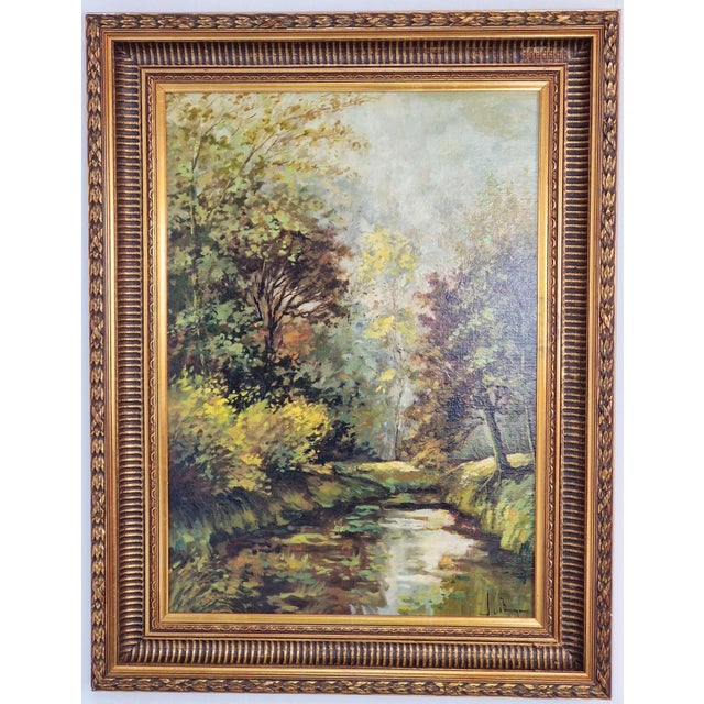 J. De Borge, Forest Landscape, 1970s, Oil on Canvas, Framed For Sale - Image 11 of 12